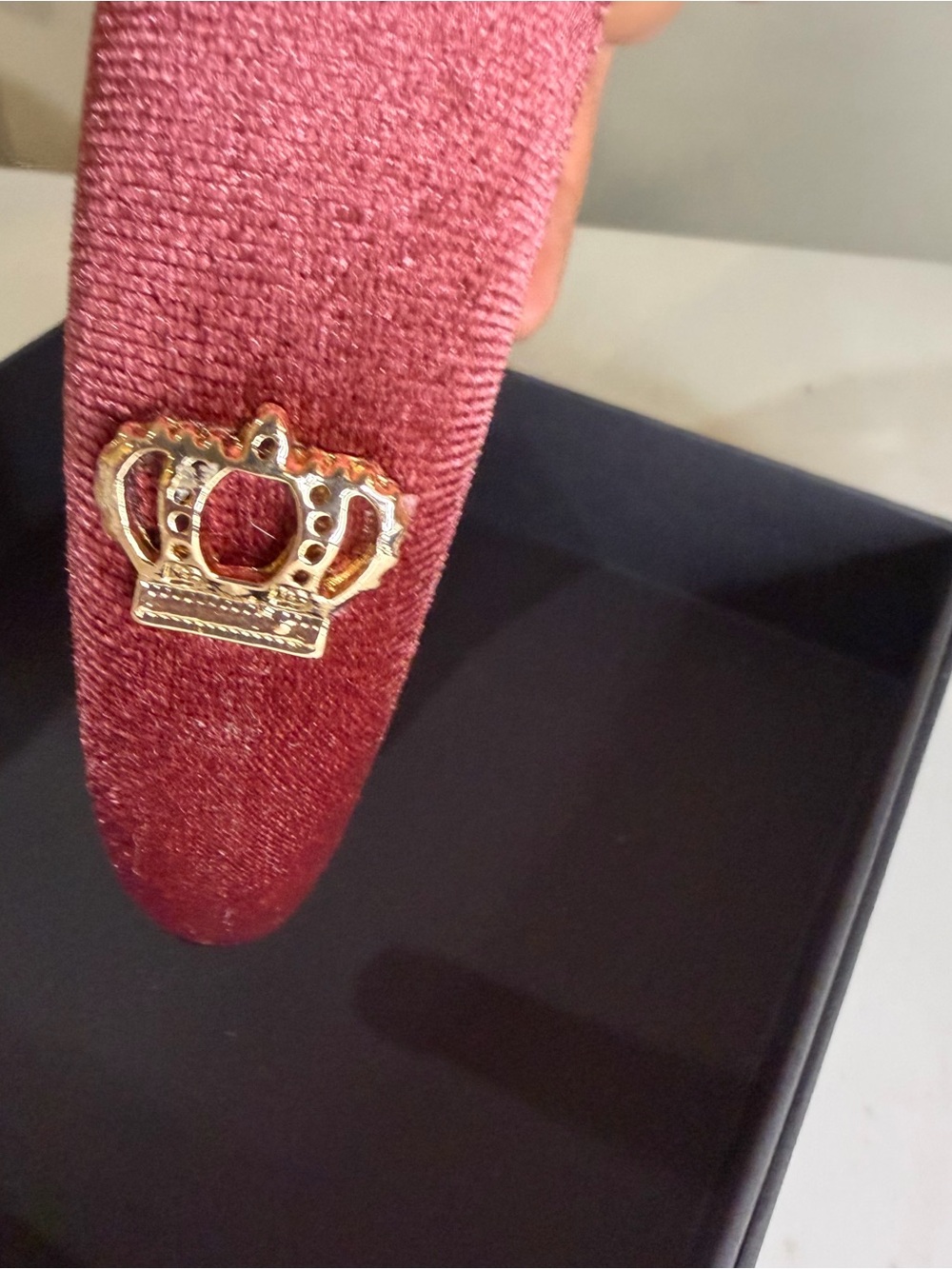 Dolce & Gabbana Rose Velvet headband with crown Detail - Women New